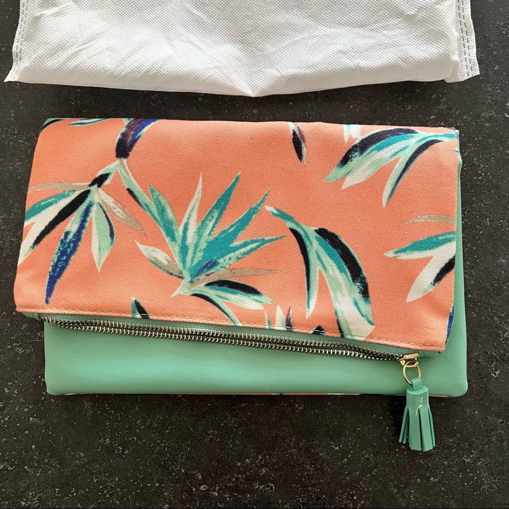 Rachel Pally tropical print reversible clutch